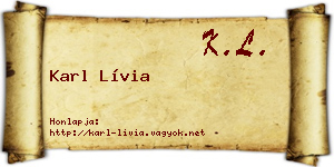 Karl Lívia névjegykártya